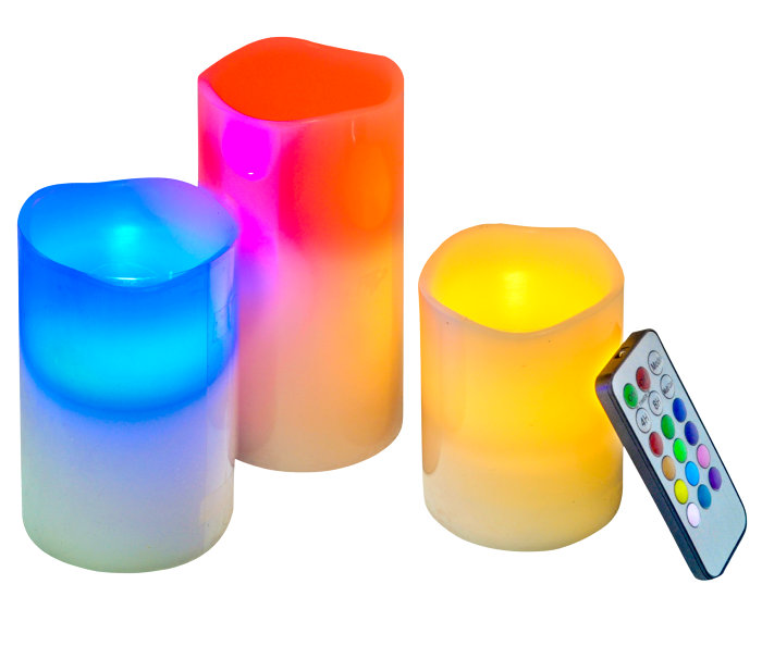 LED-bloklys med farveskift 3-pk.